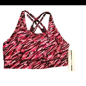 DKNY SPORT Women's Black Fitness Running Yoga Sports Bra Athletic w/ Inserts S